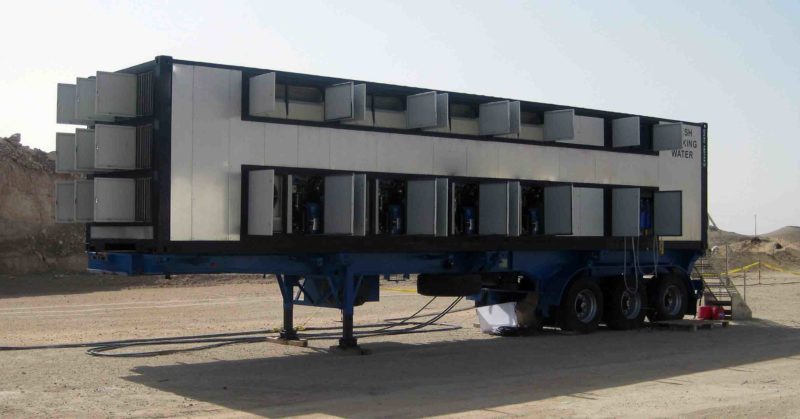 Atmospheric water generator for disaster affected area
