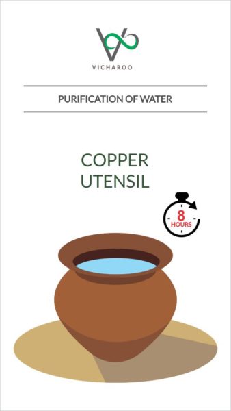 Illustration: Copper utensil | Purification of water | Low cost DIY methods | Vicharoo