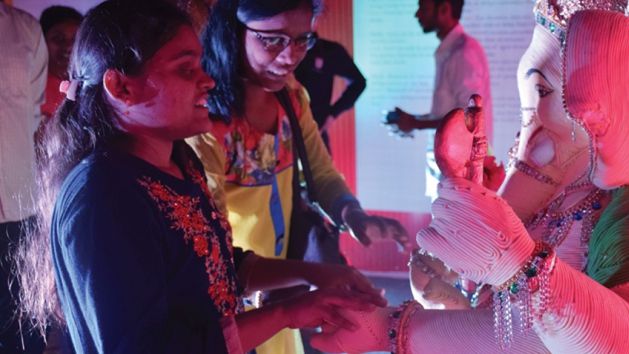blind friends with Sparsh (Touch) Ganesha