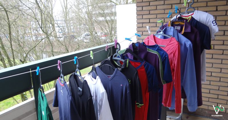 Air drying clothes with the help of hangers takes much lesser space | Vicharoo