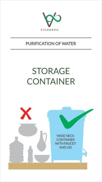 Illustration: How to store water | Purification of water | Low cost DIY methods | Vicharoo