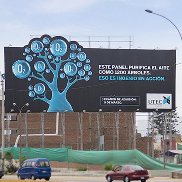 Air-purifying billboard by UTEC does the work of approx. 1,200 trees