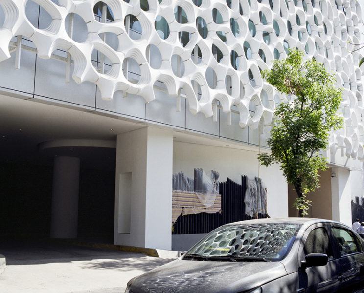 Pollution eating facade at Manuel Gea González Hospital, Mexico