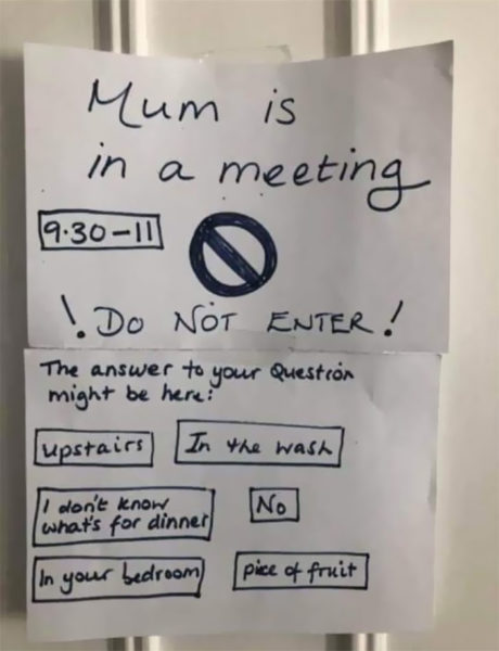 This mom has found a smart way to keep her kids from ruining her WFH meeting