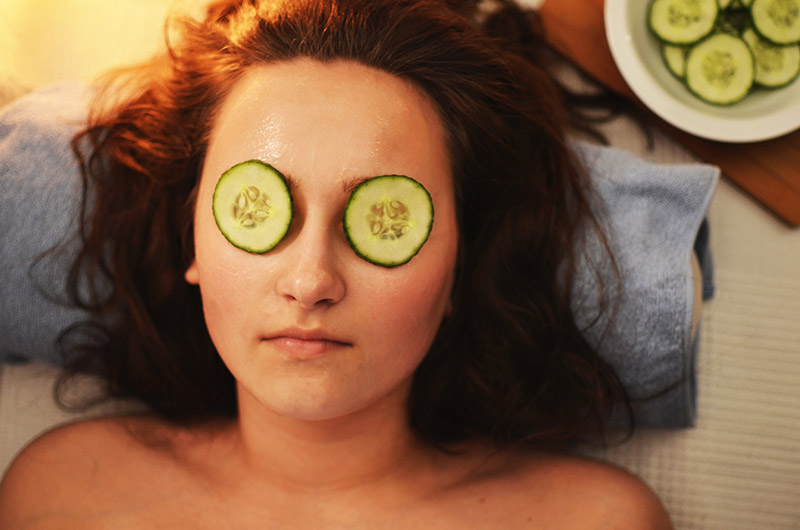 Stay cool in the summer: Keep chilled cucumber slices on your eyes