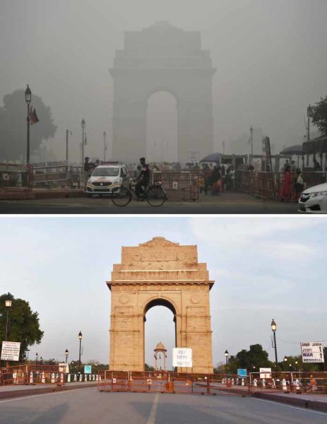 The India Gate war memorial in New Delhi, India,
